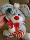 Vintage 1987 Puffalump Fisher Price Gray Mouse Plush Christmas Candy Cane