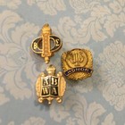 Vintage Beta Epsilon Pin Enamel Pearl Honor Pin   American Business Women Assoc 