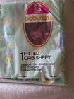 Vtg 80s 90s Green Bears Lions Birds Turtles 100  Cotton Fitted Crib Sheet Riegel