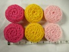 Crocheted Scrubbies  Lot Of 6 Nylon Pot Scrubbers  Dish Scrubby  Handmade  New