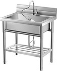 Stainless Steel Utility Kitchen Sink Standing Commercial Restaurant Laundry Sink