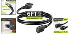Flexible 6ft Indoor Extension Cord  3-prong Power Cable For Laptops   Appliances