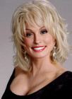 Dolly Partons Blond Mid-length 100  Human Hair Wig Layered Women Natural Soft