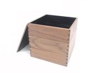 Natural Walnut 3-tier Wooden Bento Box With Black Interior  6-sun Size  Japan 