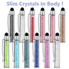 Crystal Ballpoint Pens With Stylus Tip pens For Women black Ink Medium Tip 12pcs