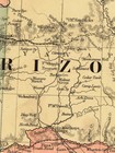 1867 Arizona New Mexico Historic Wagon Route Map - 24x30