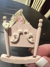 Dollhouse Baby Rocking Crib Antique Pink