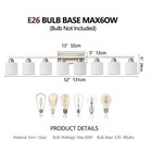 Vanity Light 52  8 Lights Milk Glass Led Bathroom Mirror Wall Lamp Nickel Modern