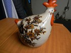 Vintage Decorative Art Ceramic Fat Chicken Hen Figurine 10  Glazed Home D  cor