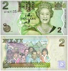 Fiji 2-100 Dollars 6 Pieces Set  2007-2011 Nd  P-109a-114  Unc