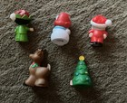 Fisher Price Little People Figures Christmas Reindeer Santa Claus Elf Tree Lot 5