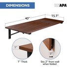 Wall Mounted Folding Table - 16x40 Wood Floating Desk For Small Spaces Mahogany