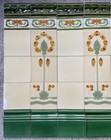 England - Antique Art Nouveau Majolica 66 Set Tile  C1900
