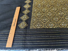 Indian moroccan Style Tapestry Wall Hanging  Black Gold Silver 30 X 66 Vintage