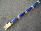 Southwestern Style Rectangular Lapis Lazuli Sterling Silver  925 Panel Bracelet