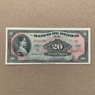 1958 Mexican 20 Pesos Banco De Mexico Currency Paper Money American Banknote Co 