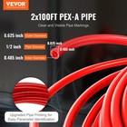 Vevor 1 2    2x100ft Blue   Red Pex-a Tubing pipe For Potable Water With Cutter