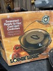 Lodge 5 Quart Cast Iron Double Dutch Oven Iron Pot With Lid   Wire Handle