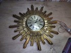 Vtg 16  Syroco Atomic Starburst Clock Original Movement Works  Midcentury Usa