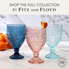 Fitz And Floyd Trestle Glassware Ornate Goblets  4 Count  pack Of 1   Indigo