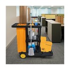 Tonchean Commercial Janitorial Cart 3 Shelf Housekeeping Cleaning Cart  Large   