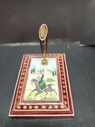Vintage Persian  Khatam Inlaid Pen Holder Near Mint Condition Handpainted 