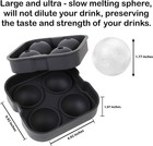 Ice Balls Maker Round Sphere Tray Mold Cube Whiskey Ball Food Grade Silicone 