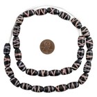 Black Spiral Java French Cross Beads 8mm Indonesia Black And White Bicone Glass