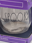 Rae Dunn Halloween Clear Stemless Wine Glasses Wicked And Spooky