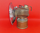 Antique Justrite Brass Mining Carbide Miners Head Lamp Usa Pat No 115123 Vintage
