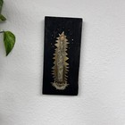 Emaus Monks Wall Plaque Modern Virgin Mary Mahogany Silver   Brass 1960s Mexico