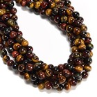Multi-color Tiger Eye Smooth Round Beads 4mm 6mm 8mm 10mm 12mm 15 5  Strand