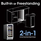Yeego 15  Wine Cooler Dual Zone Refrigerator W  Rack Under Counter Wine Fridge