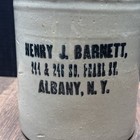 Vintage Henry J  Barnett Jug Pearl Street Albany New York 