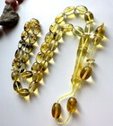 Natural Pressed Baltic Amber 19g  Islamic Prayer Rosary 33 Barrel Beads Tasbih