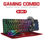4in1 Rgb Pc Gaming Keyboard Mouse   Headset Set Led Gamer Bundle Mechanical Kits