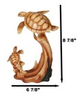 Ebros Mother And Baby Sea Turtle Decor Statue 9  Tall Faux Wood Resin Figurine