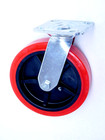 Heavy Duty 8  X 2  Red Hard Poly Swivel Caster Wheels 3 16  Steel Hr