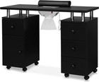 Manicure Table Nail Desk For Nail Tech W dust Collector  Storage Drawers  Wheels