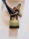 Vintage Gucci Brass Luggage Padlock And Key With Leather Pouch 