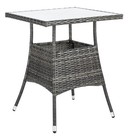 3pcs Bistro Set Outdoor Patio Furniture Chairs   Glass Table Wicker grey white