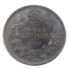 1917 Canada 5 Cent Small Silver Circulated Canadian George V Coin Five S342