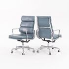 2005 Herman Miller Eames Soft Pad Executive Desk Chair In Blue Leather 15  Avail