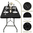 6ft Spandex Fitted Table Cover Rectangular Stretch Tablecloth For Wedding Party