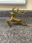 Vintage Solid Brass  Miniature Reindeer  6 5x7 In
