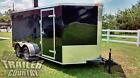 New 2025 7 X 14 7x14 V-nosed Enclosed Cargo Motorcycle Trailer Ramp   Side Door
