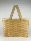 Vintage Basketville Woven Magazine Basket Double Swing Handles Large 13   x9   x8   