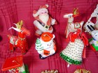Large Lot 34 Handmade Christmas Tree Ornaments Vintage Santa Soldiers Assorted