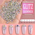 Multi Shapes 3d Glass Ab Crystal Nail Art Rhinestones Kit With Flatback Round Be