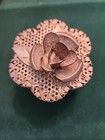 Handmade Metal Vintage Silver Metal Trinket Box Casket With Rose